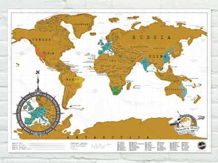The Luckies Scratch Map shows you past travel destinations.