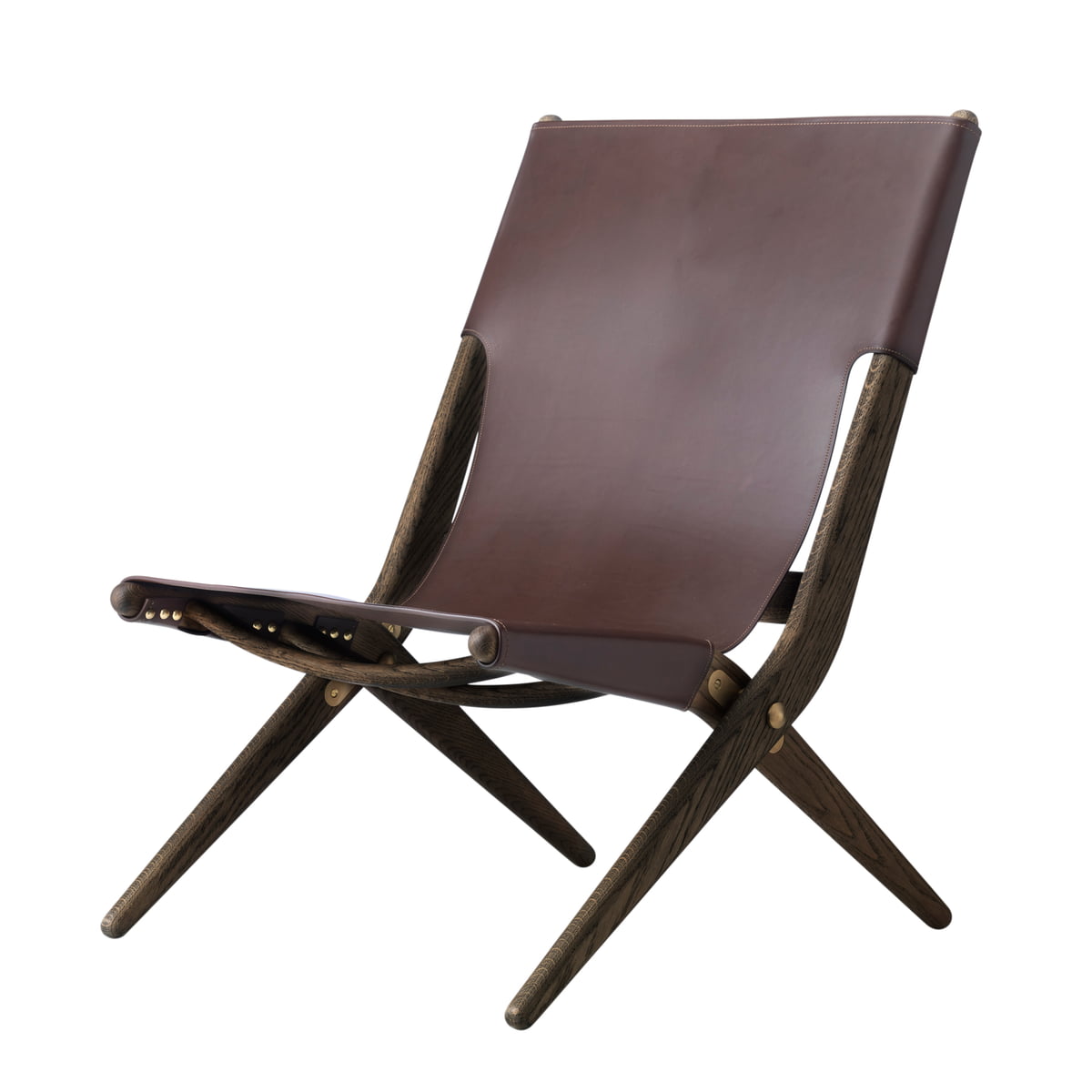 The Saxe Folding Chair From By Lassen By Lassen Saxe Folding Chair Made Of Smoked Oak Wood And Brown Leather