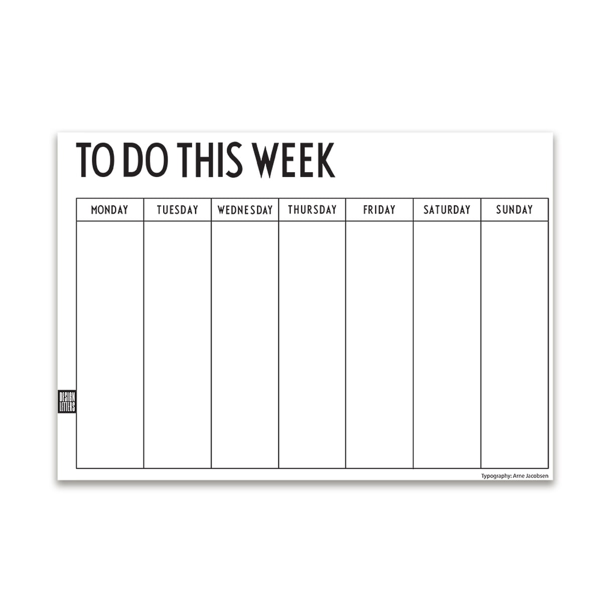 Design Letters Weekly Planner A4