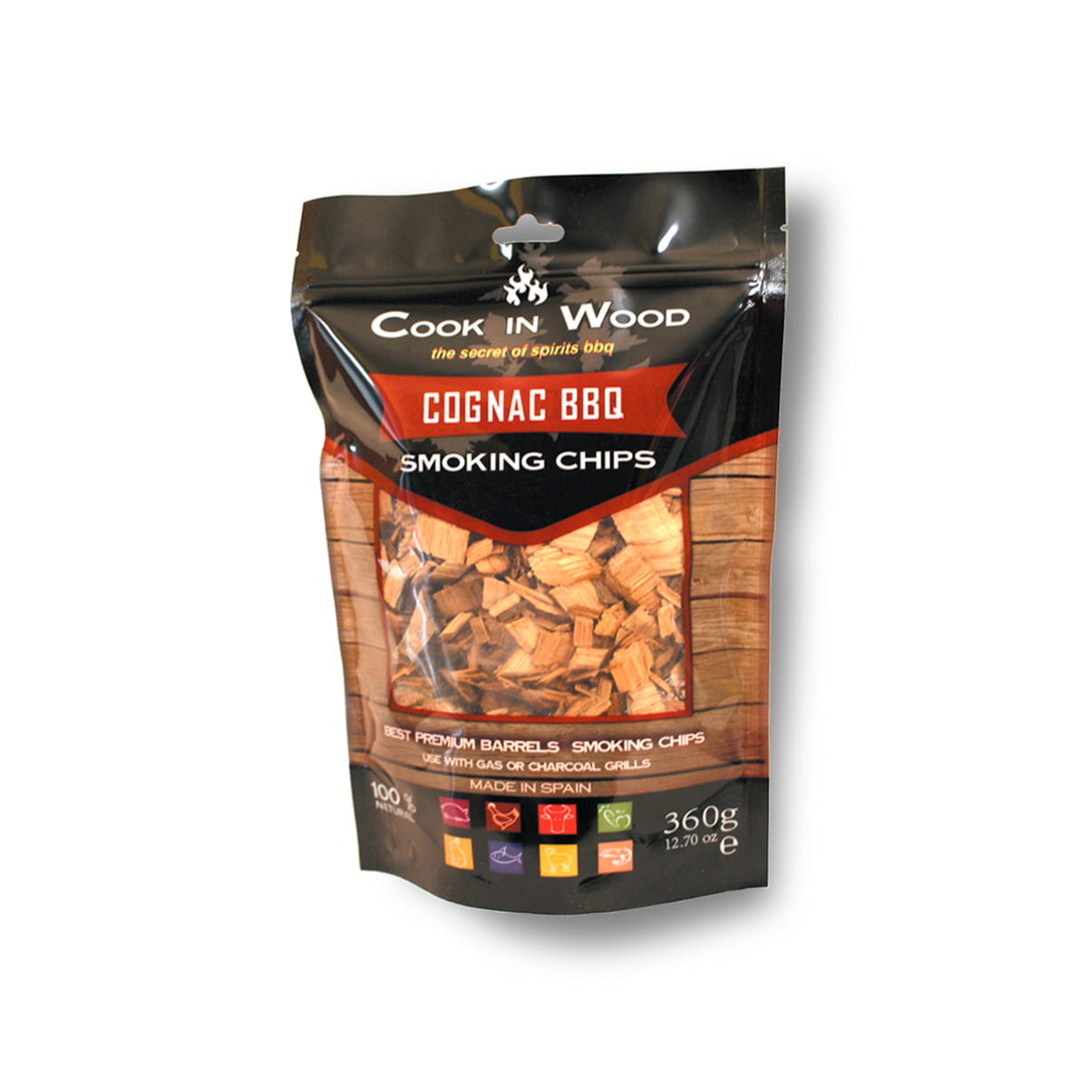 Cognac smoking chips by Cook in Wood in the shop