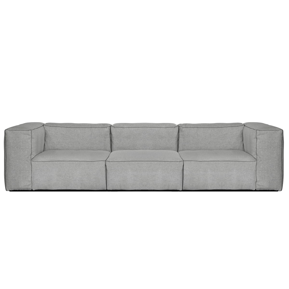 Hay Mags Soft Sofa 3 Seater Combination 1 Light Grey Hallingdal 130 Stitches Dark Grey