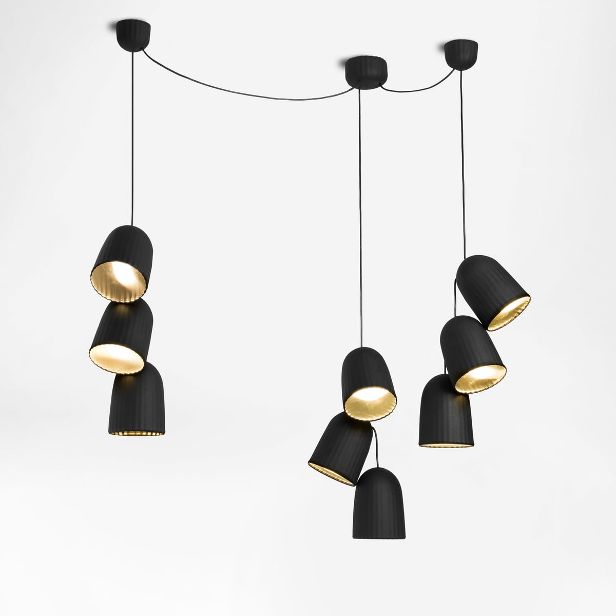 Chains Lamp By Petite Friture Connox Petite Friture Chains Pendant Lamp 1 Shades 3 Cables Black