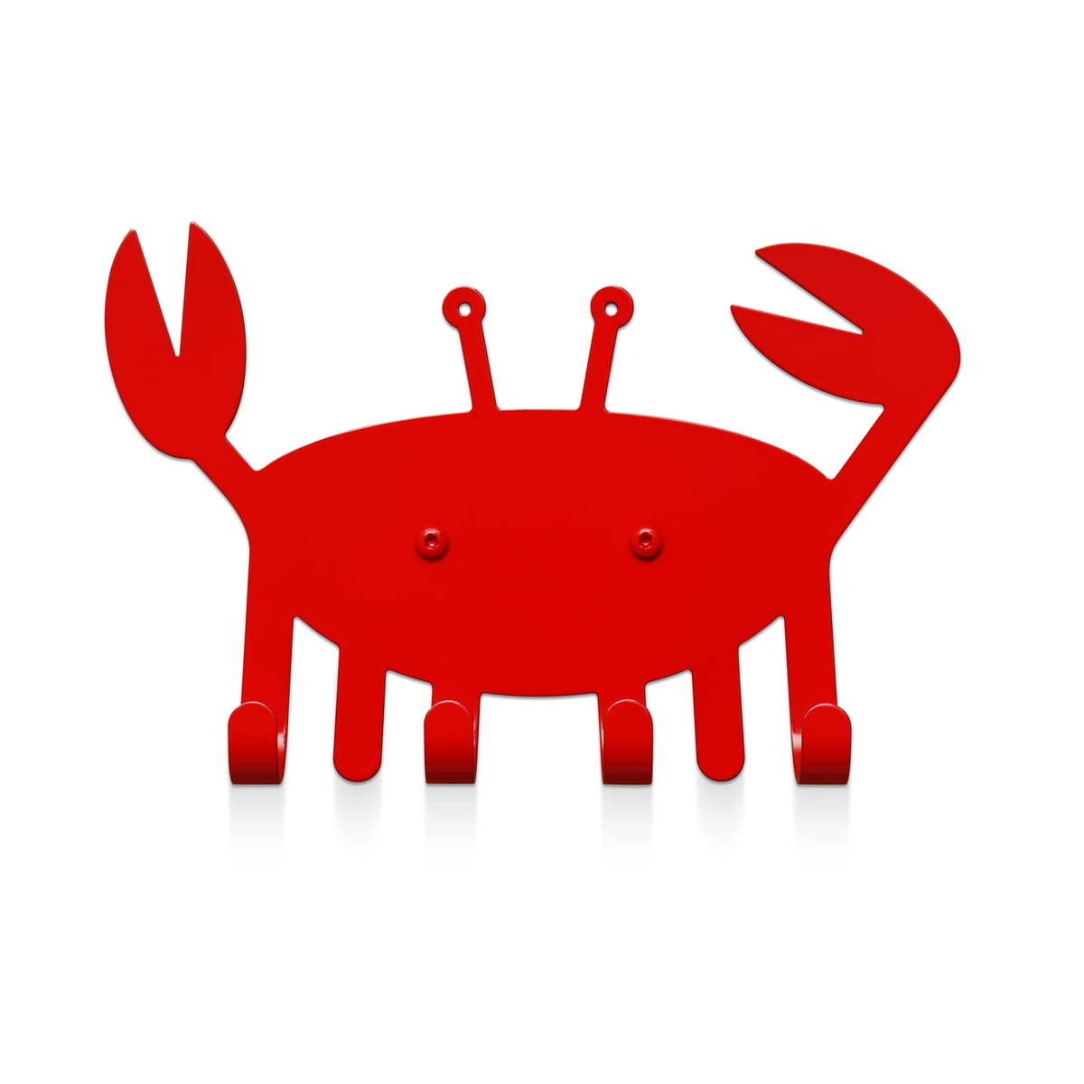 vonbox - Small crab wall hook, traffic red