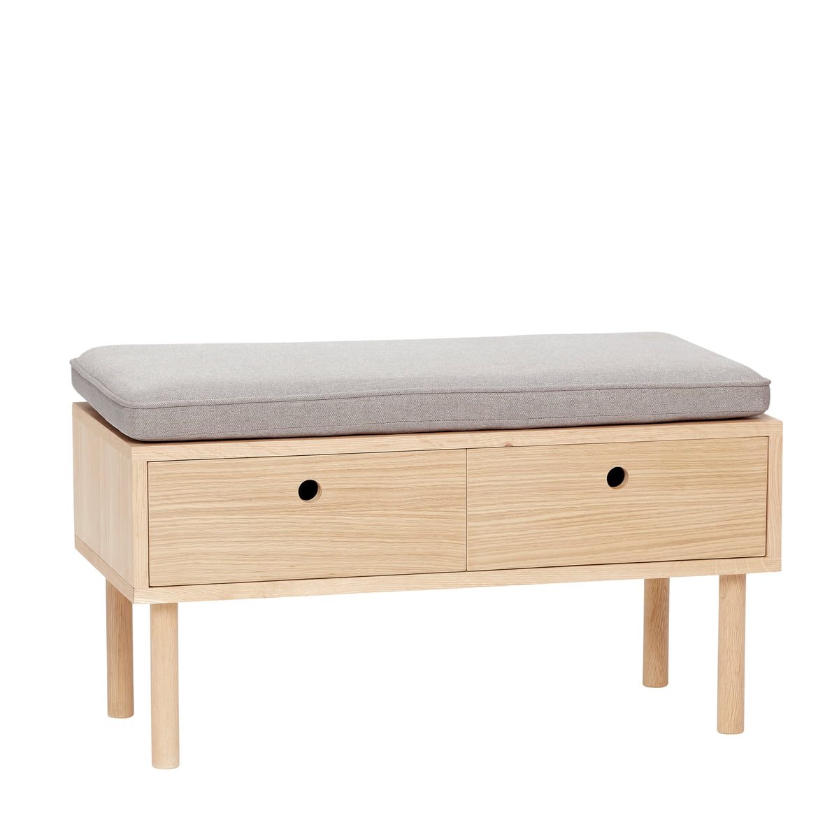 Hübsch Interior Bench with cushion and 2 compartments | Connox