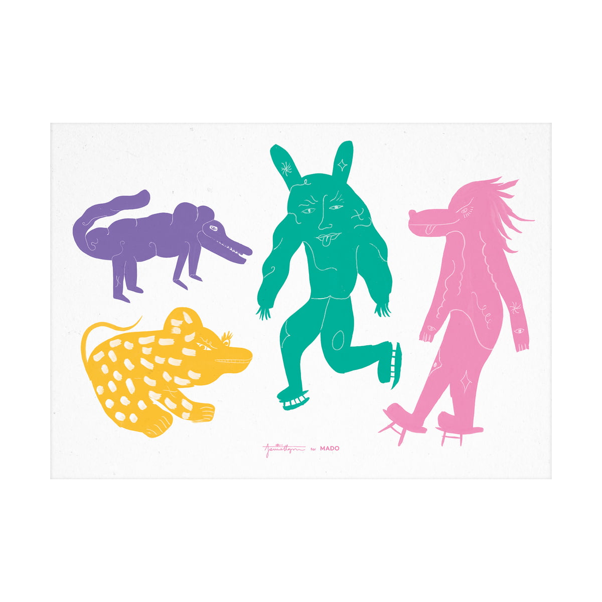Paper Collective - Four Creatures Poster