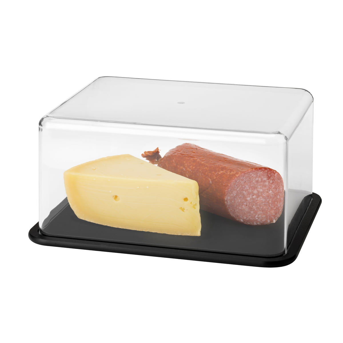 HOME-X Clear Acrylic Butter Dish with Cover, Plastic Covered Cheese Holder  with Tray