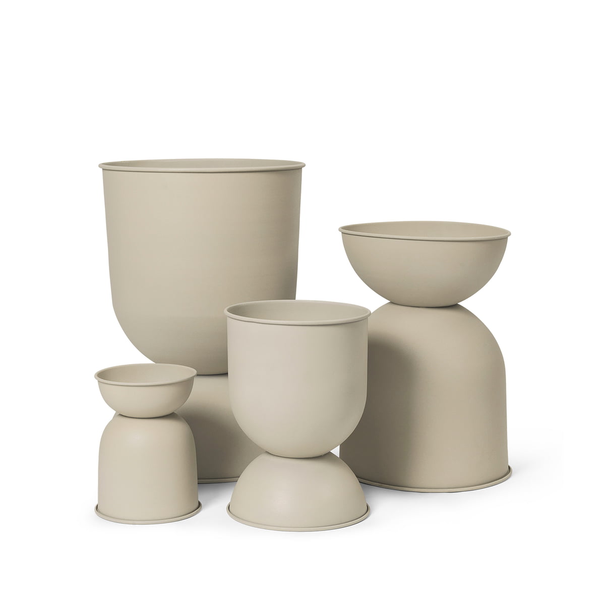 新作】ferm living Hourglass Pot M ベージュ-