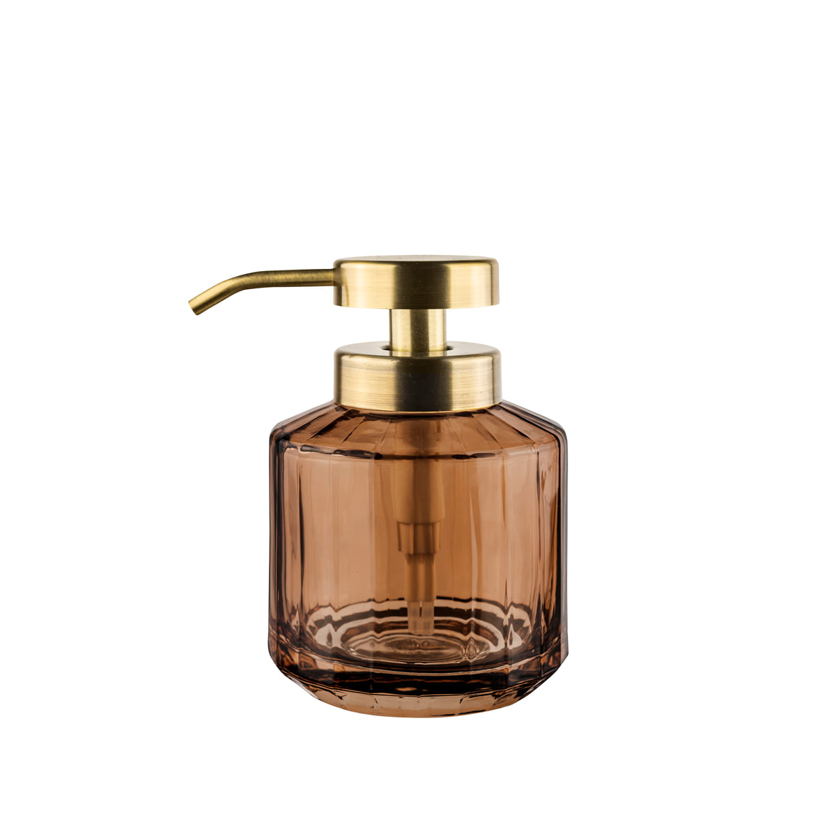 Amber Tinted Glass Soap Dispenser Bottle
