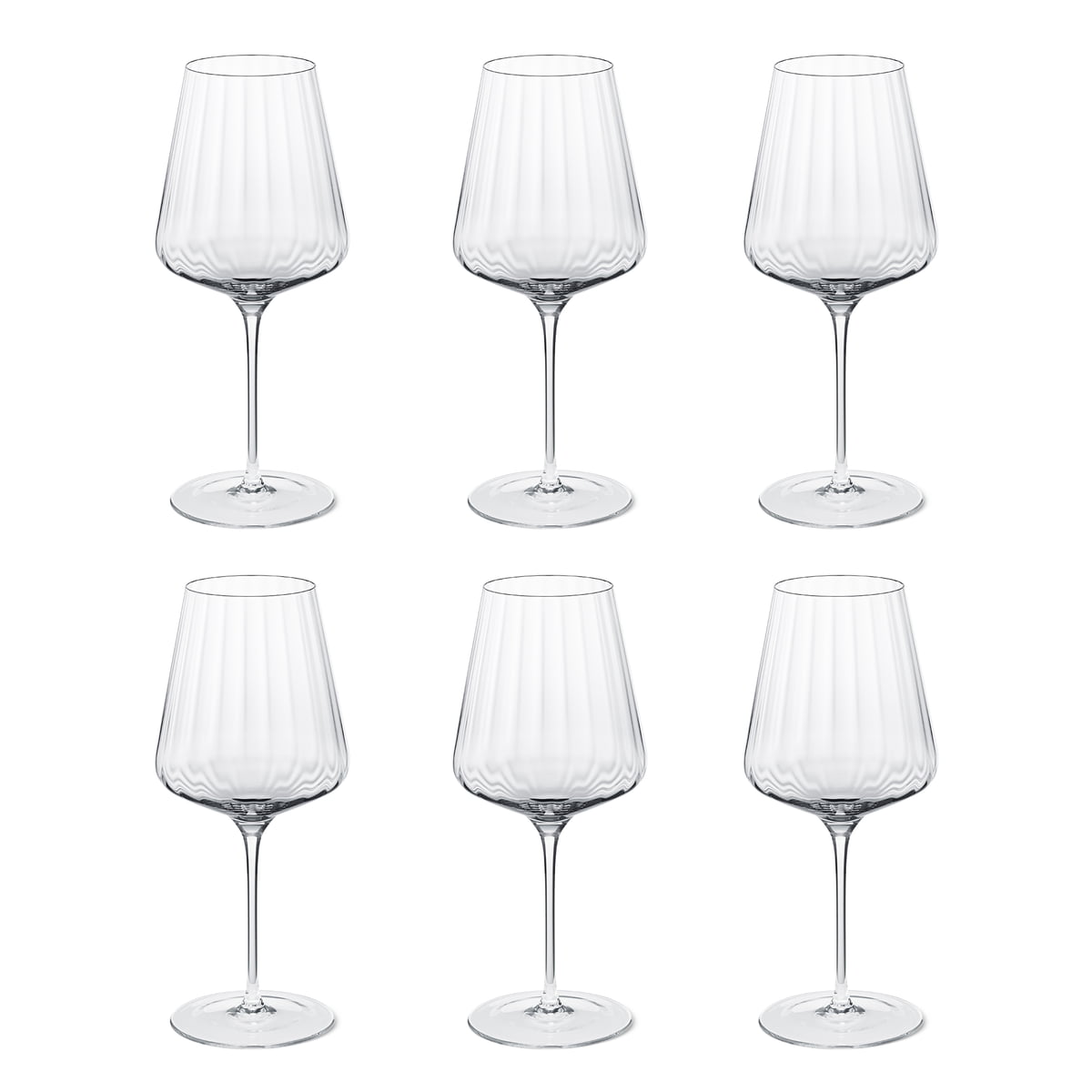Georg Jensen Set of 6 Crystal Red Wine Glasses