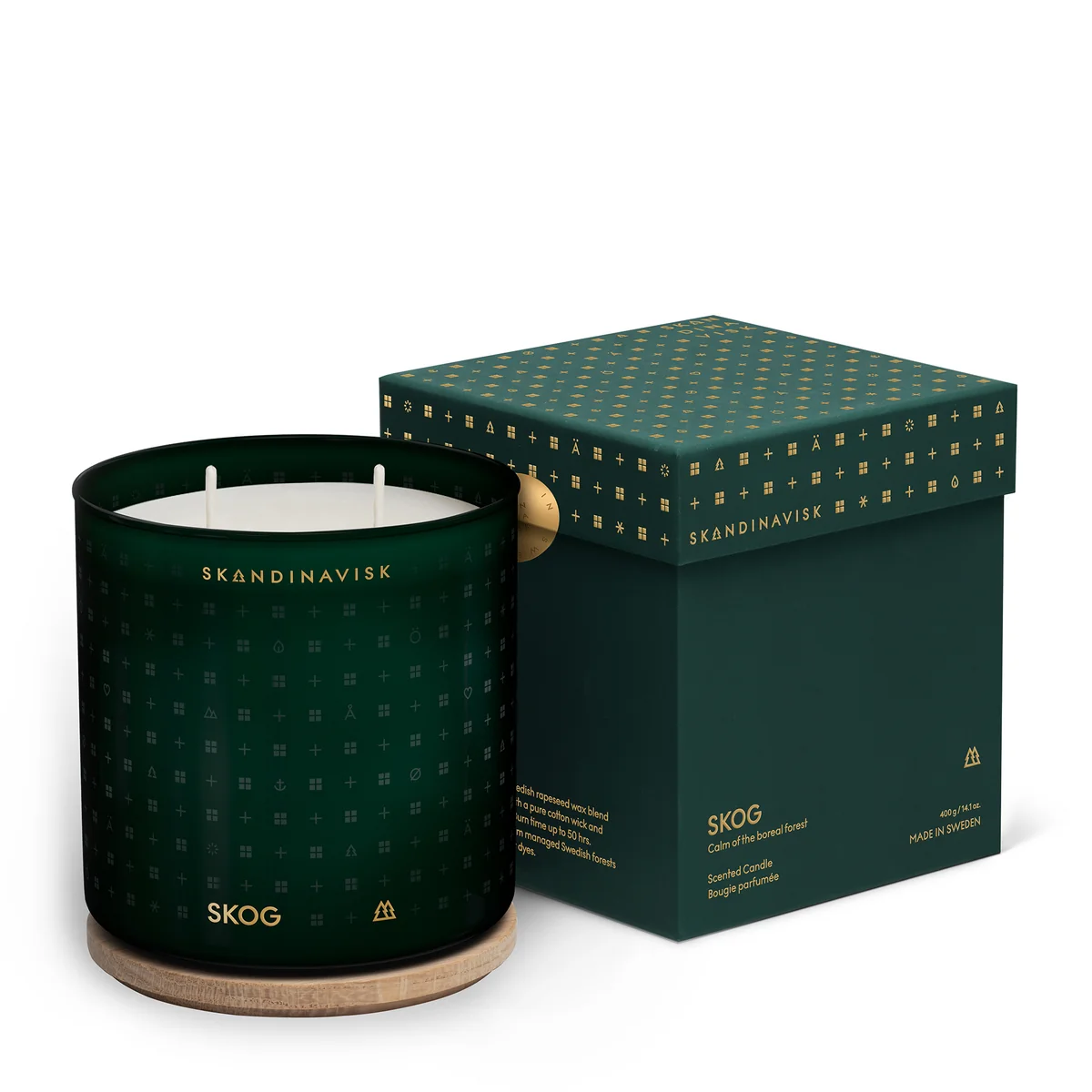 Scented candle with lid, Ø 10 cm, Skog from Skandinavisk