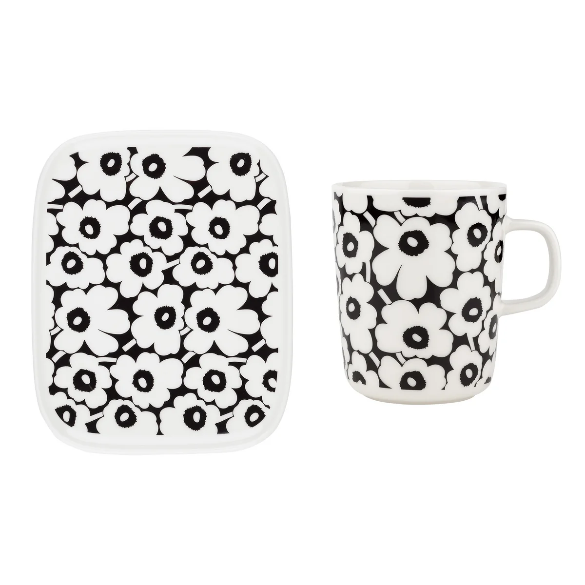 Marimekko - Oiva Pikkuinen Unikko serving platter & Mug with