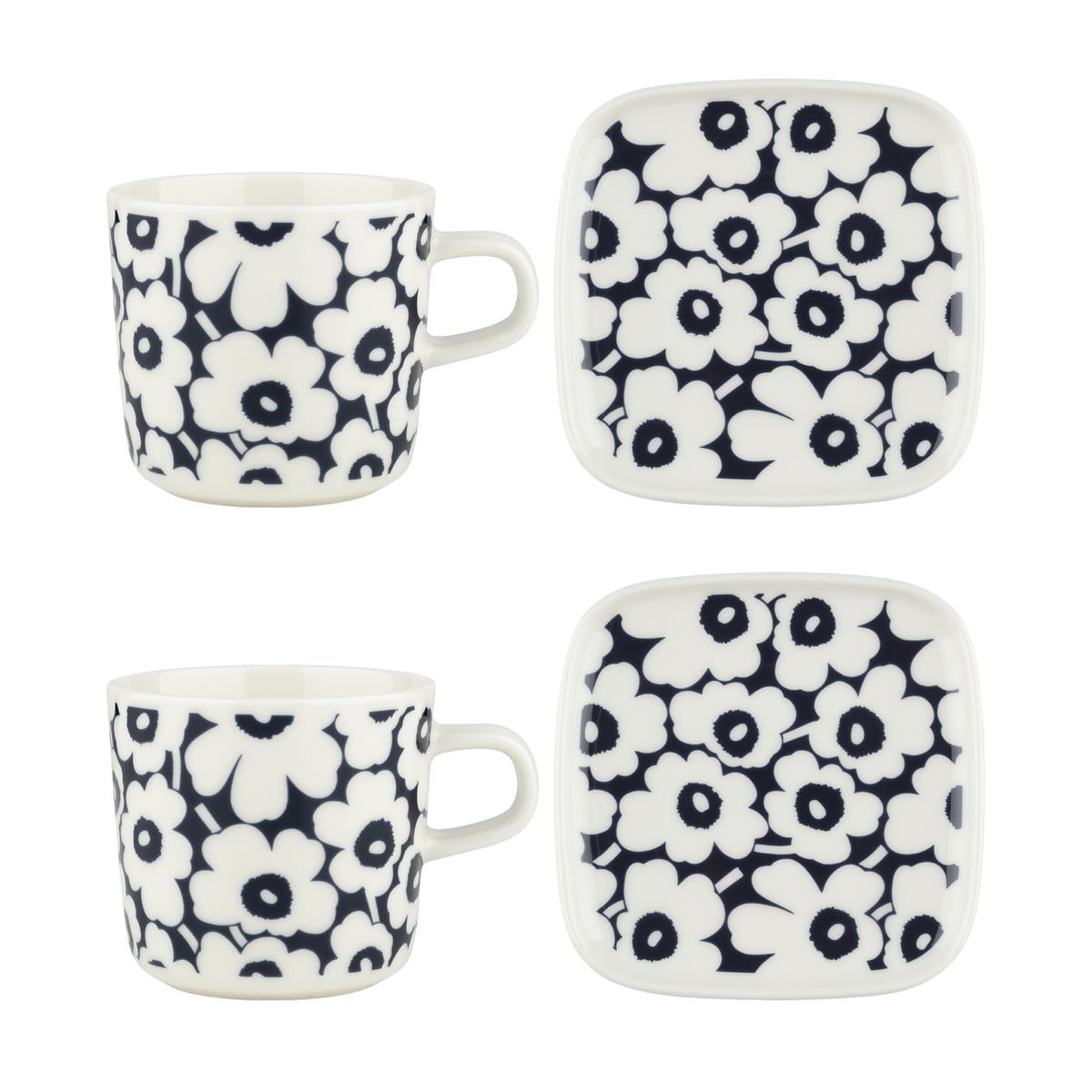 Marimekko - Oiva Pikkuinen Unikko mug with handle & Plate | Connox