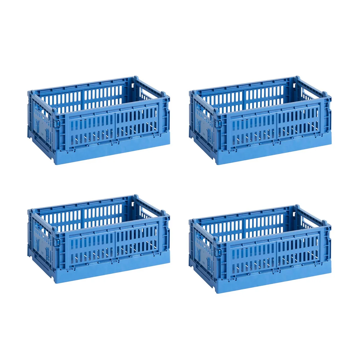 HAY - Colour Crate Basket S, 26.5 x 17 cm, electric blue, recycled (set of 4)