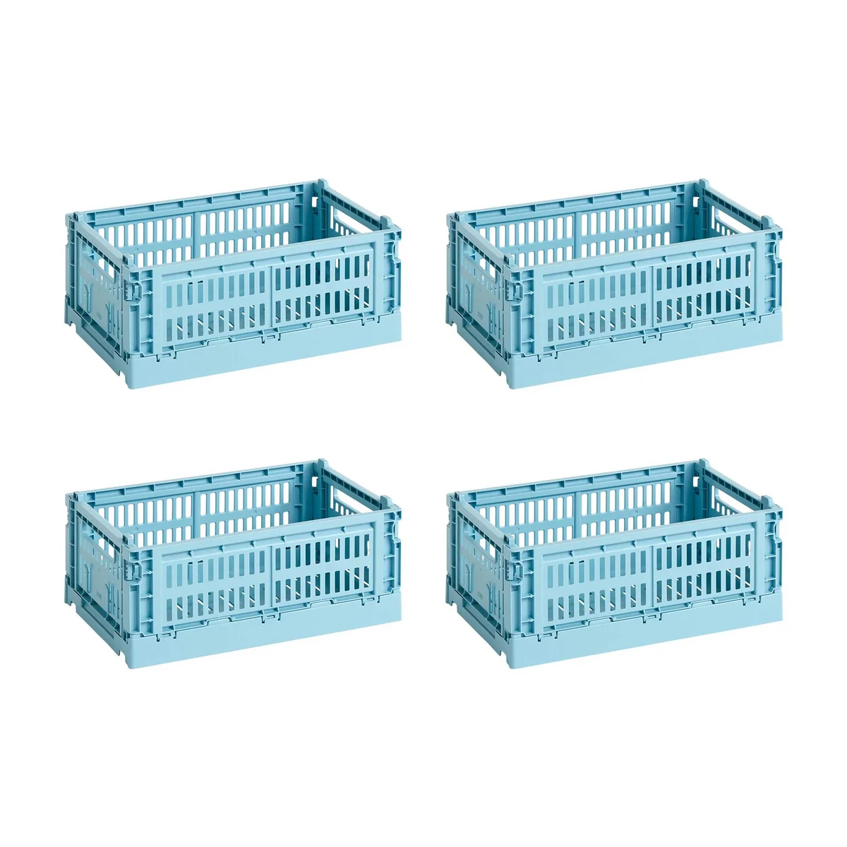 HAY - Colour Crate Basket S, 26.5 x 17 cm, light blue, recycled (set of 4)