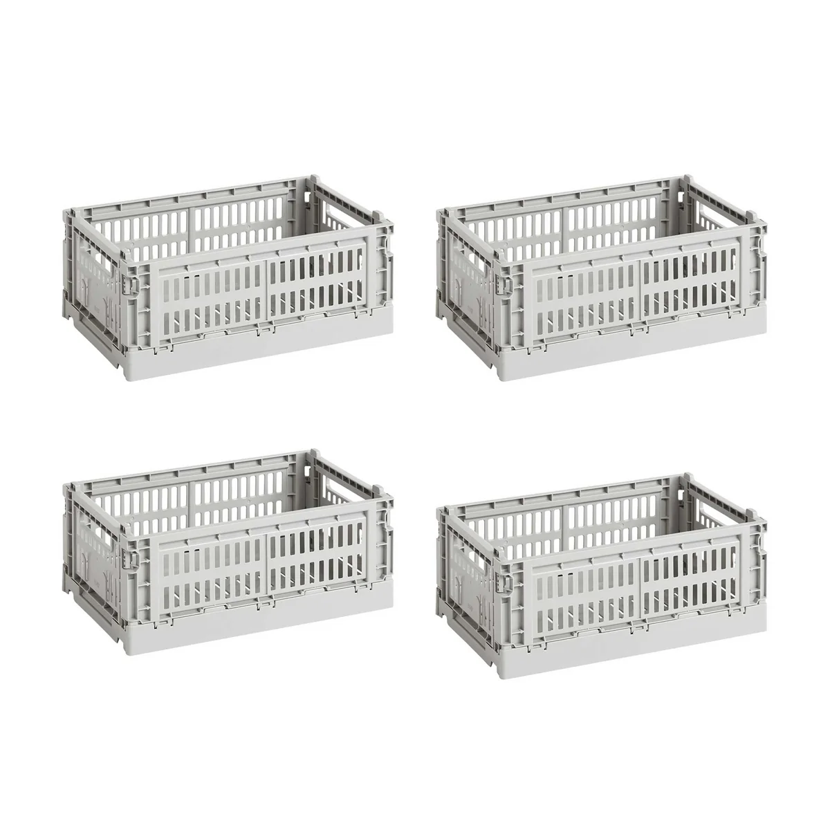 HAY - Colour Crate Basket S, 26.5 x 17 cm, light grey, recycled (set of 4)