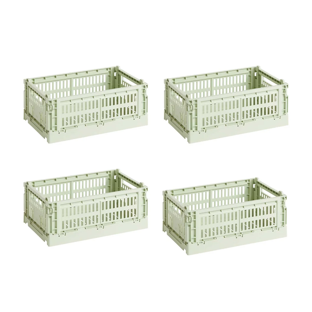 HAY - Colour Crate Basket S, 26.5 x 17 cm, mint, recycled (set of 4)