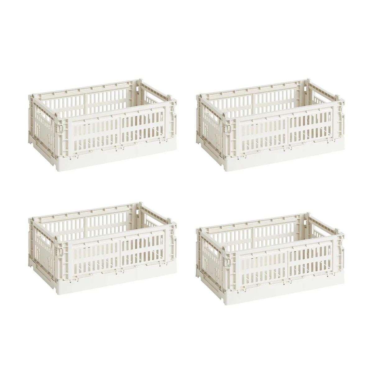 HAY - Colour Crate Basket S, 26.5 x 17 cm, off white, recycled (set of 4)