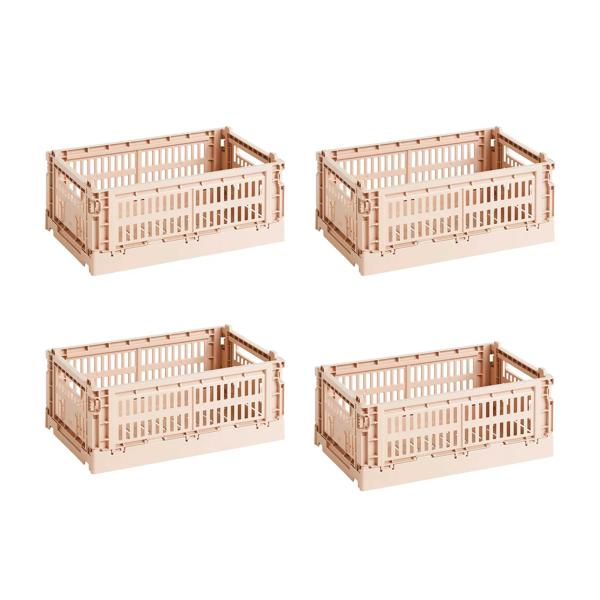 HAY - Colour Crate Basket S, 26.5 x 17 cm, powder, recycled (set of 4)