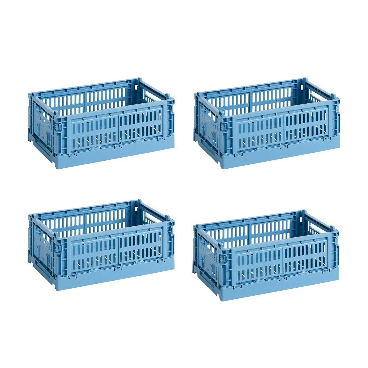 HAY - Colour Crate Basket S, 26.5 x 17 cm, sky blue, recycled (set of 4)