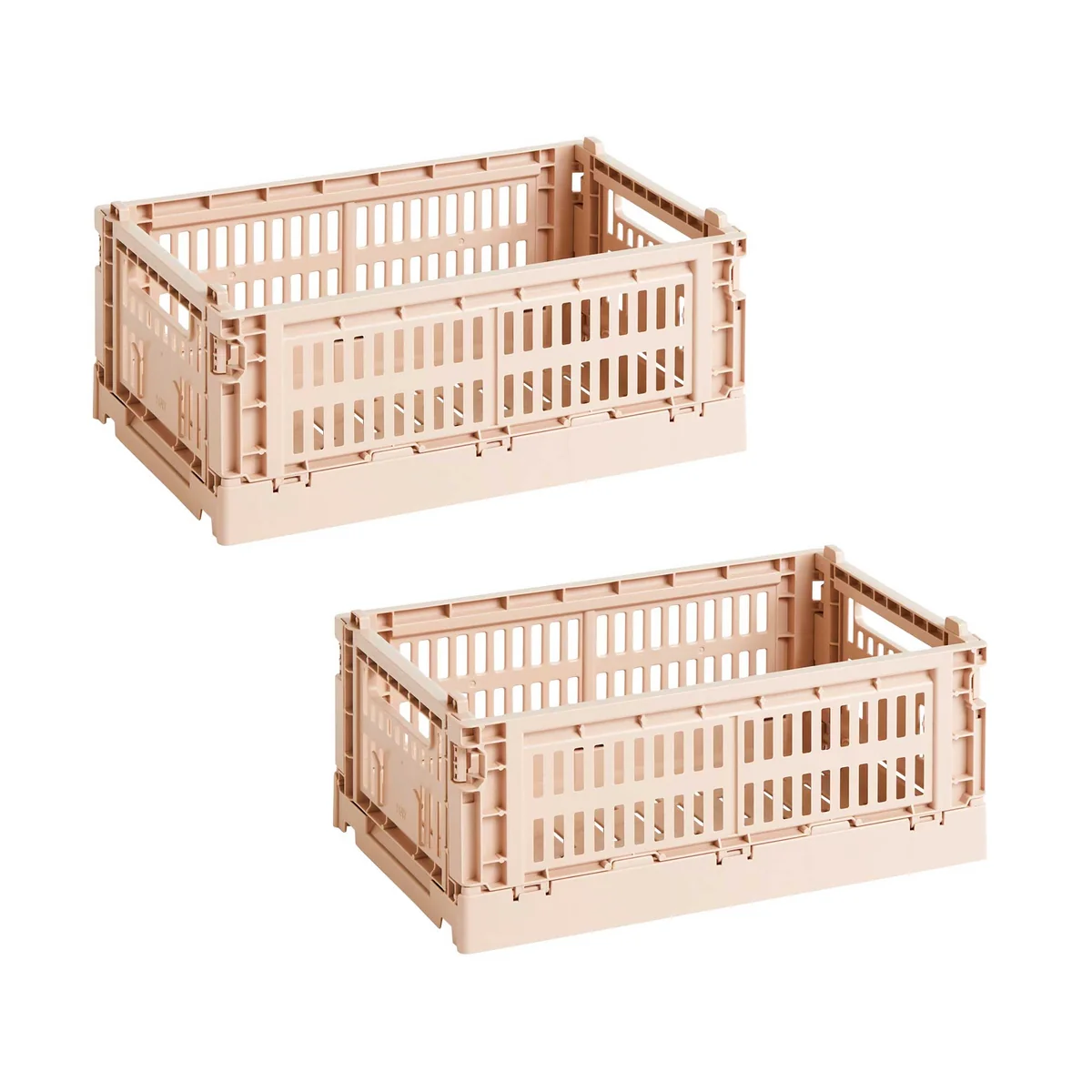 HAY - Colour Crate Basket S, 26.5 x 17 cm, powder, recycled (set of 2)