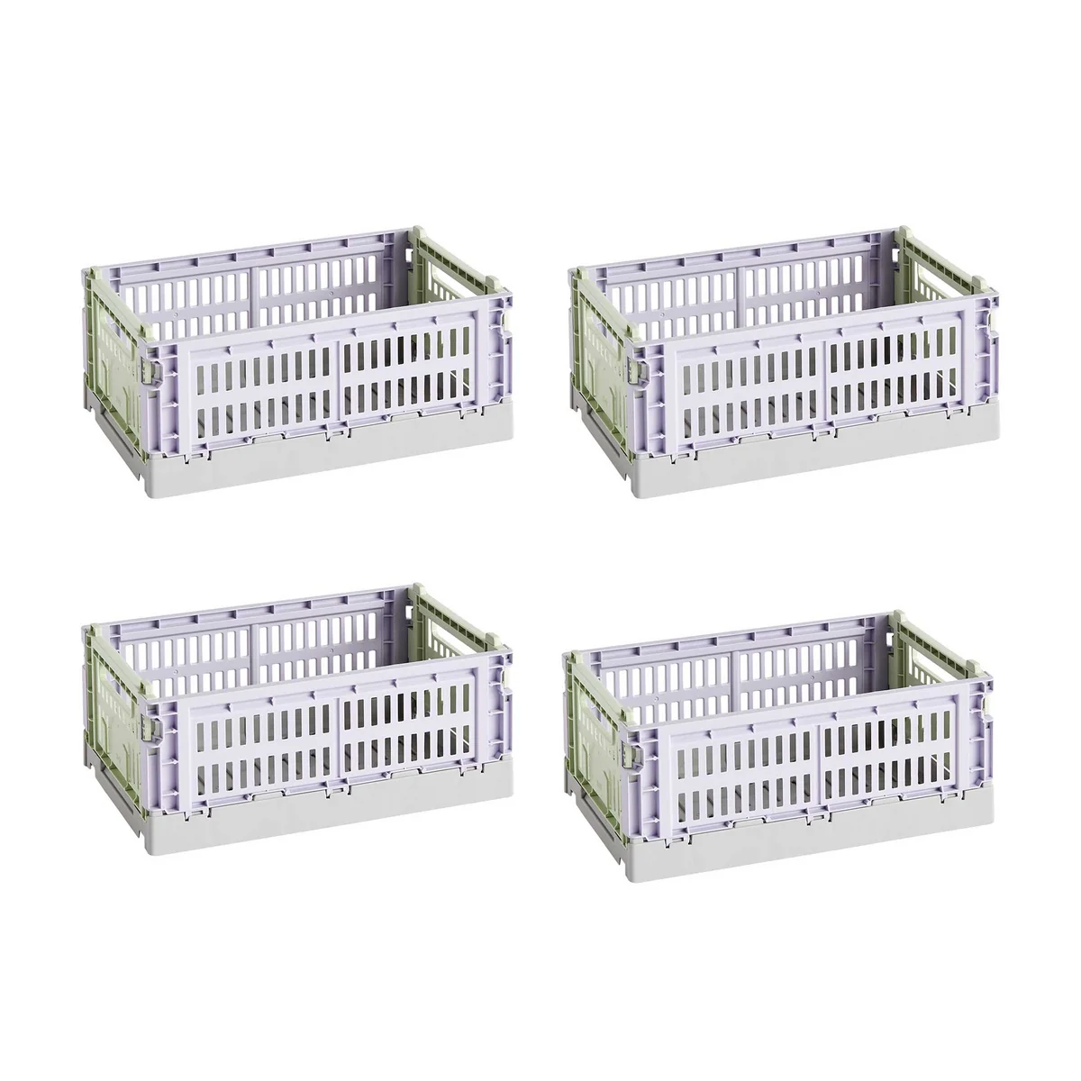 HAY - Colour Crate Mix basket S, 26.5 x 17 cm, lavender, recycled (set of 4)