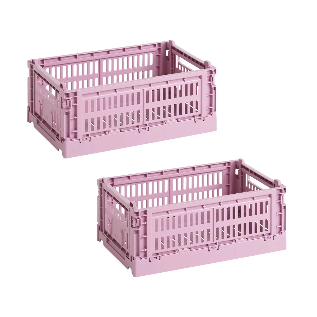 HAY - Colour Crate Basket S, 26.5 x 17 cm, dusty rose, recycled (set of 2)