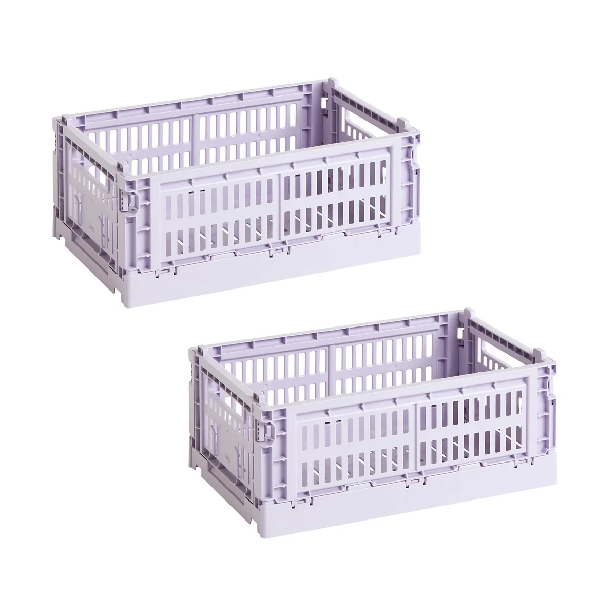 HAY - Colour Crate Basket S, 26.5 x 17 cm, lavender, recycled (set of 2)