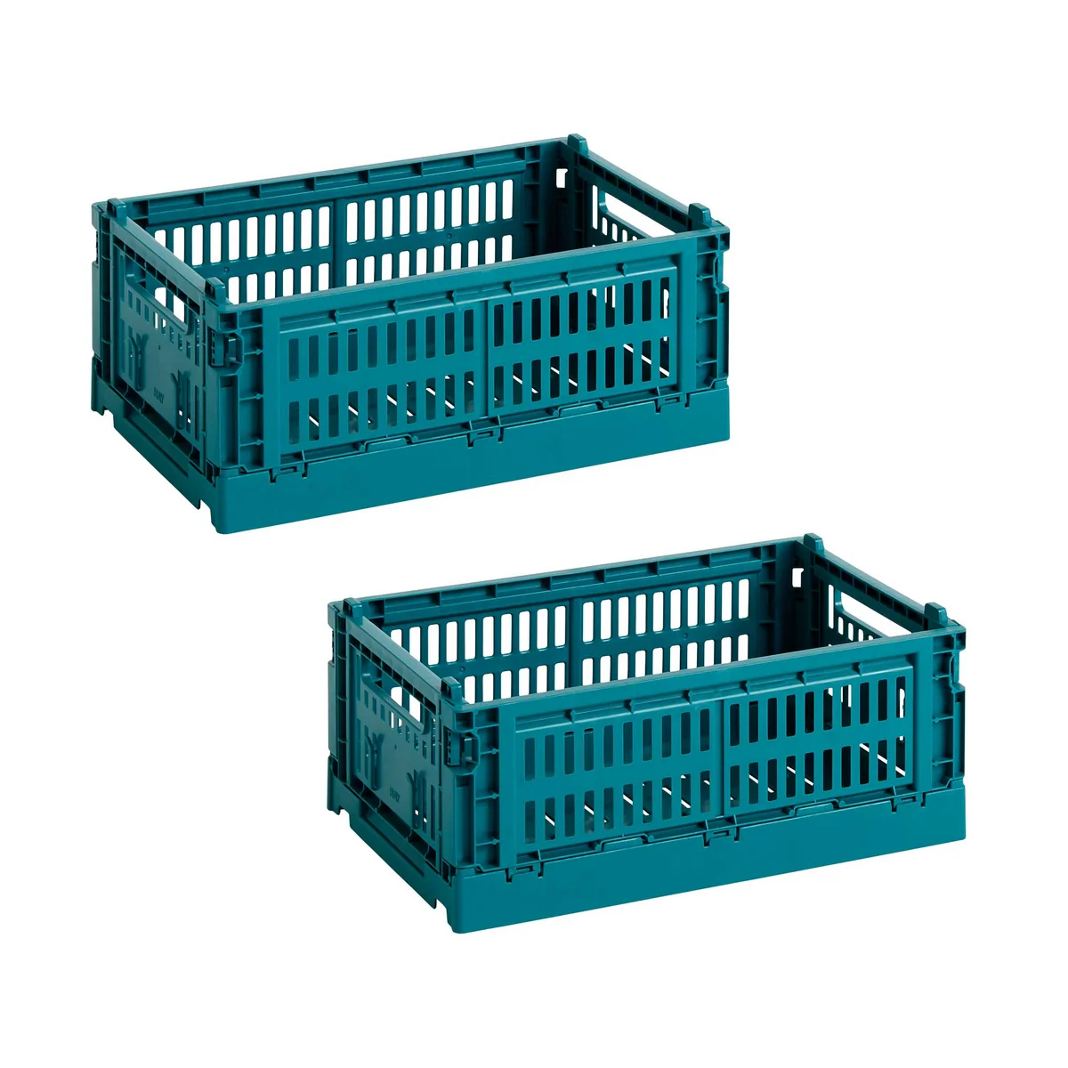 HAY - Colour Crate Basket S, 26.5 x 17 cm, ocean green, recycled (set of 2)