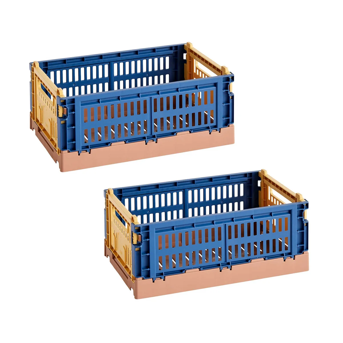HAY - Colour Crate Mix basket S, 26.5 x 17 cm, dark blue, recycled (set of 2)