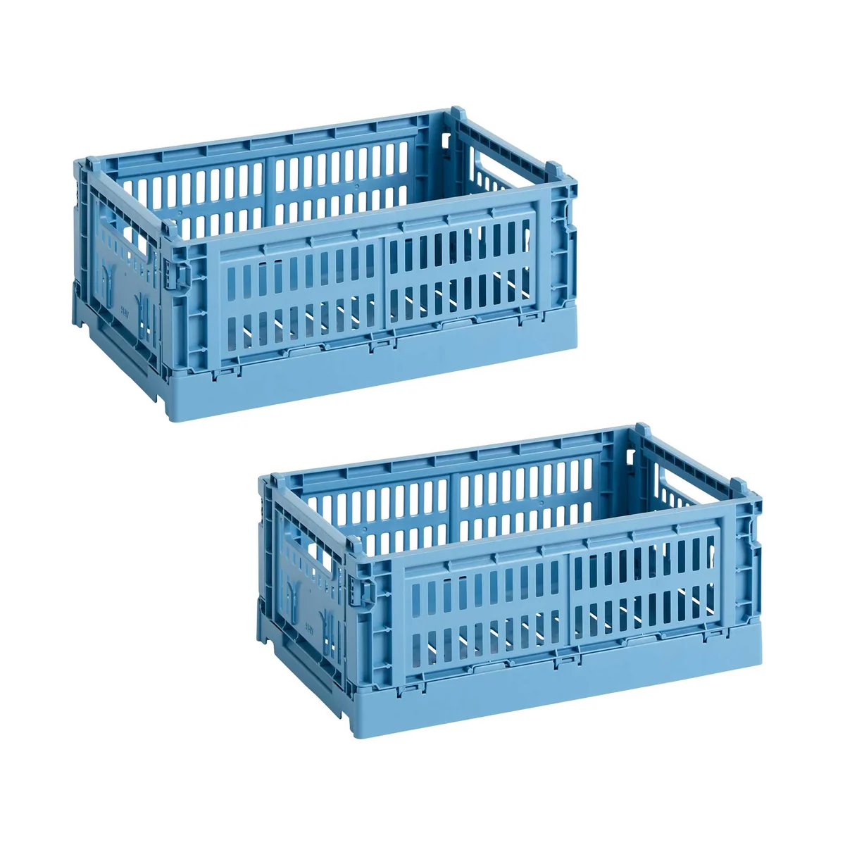 HAY - Colour Crate Basket S, 26.5 x 17 cm, sky blue, recycled (set of 2)