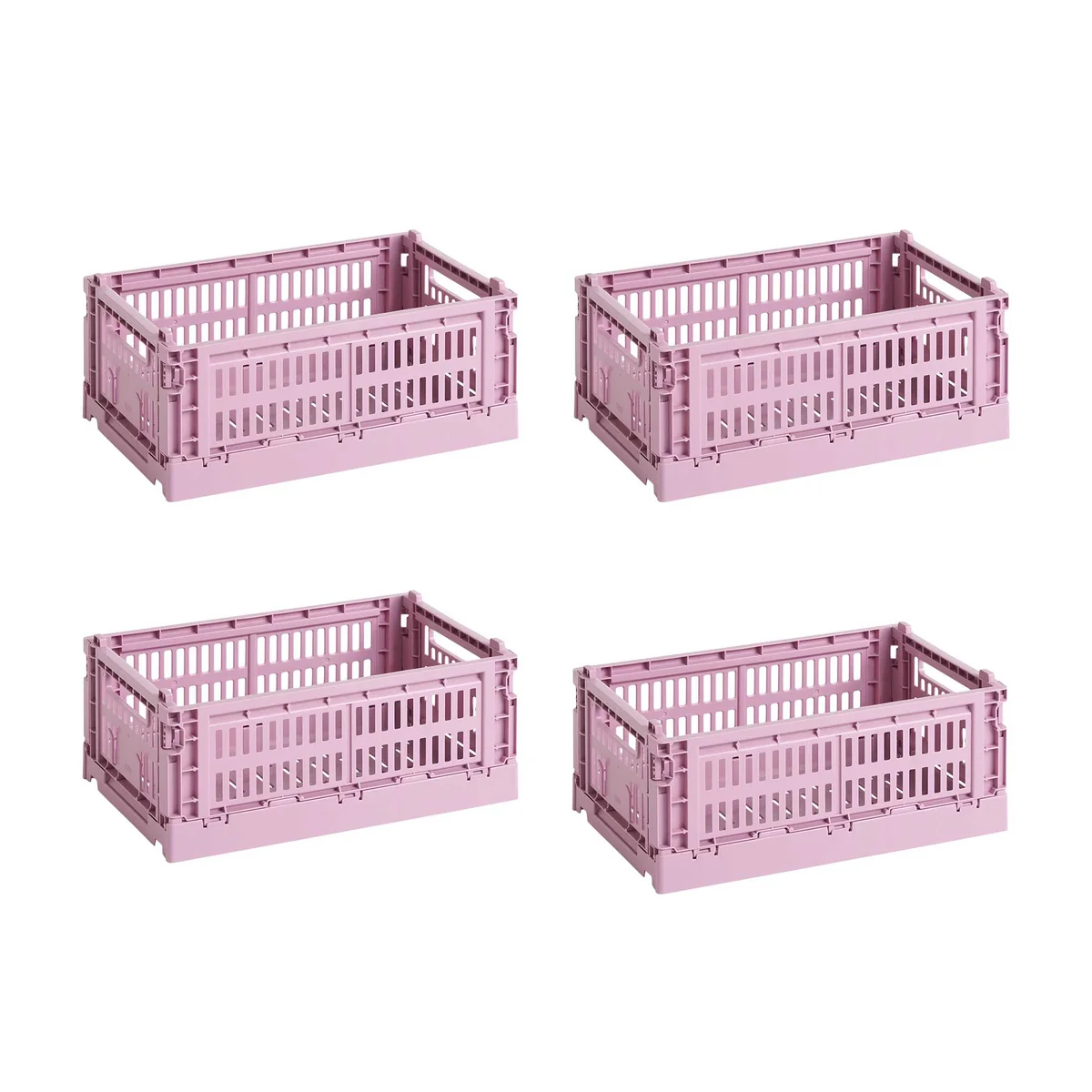 HAY - Colour Crate Basket S, 26.5 x 17 cm, dusty rose, recycled (set of 4)