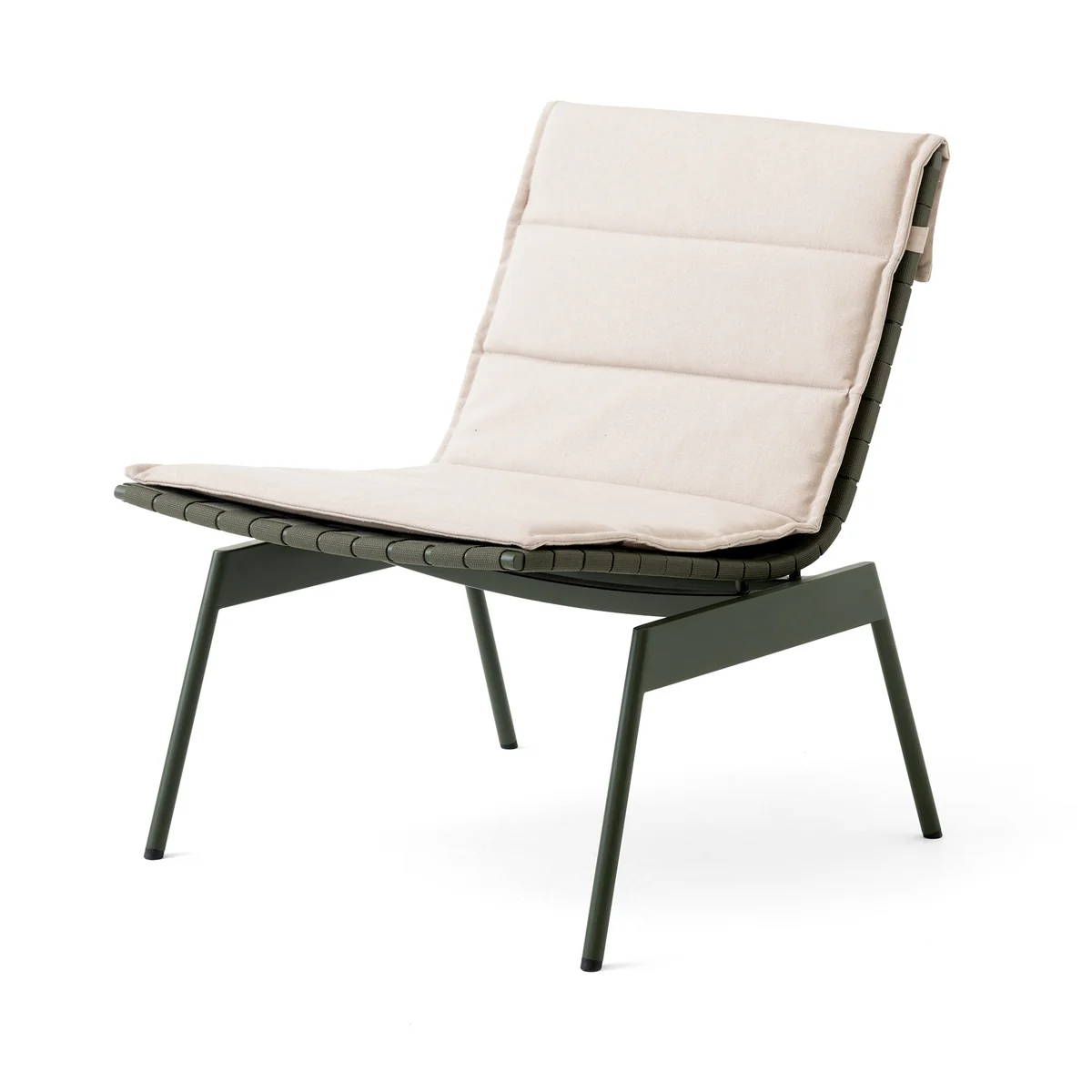 & Tradition - Ville AV44 Outdoor Lounge Chair , bronze green with seat cushion, beige