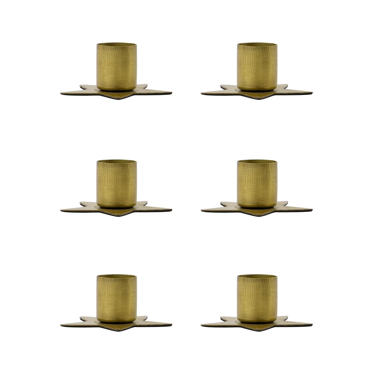 House Doctor - Stage Candlestick Ø 6 x 3 cm, antique brass (set of 6)
