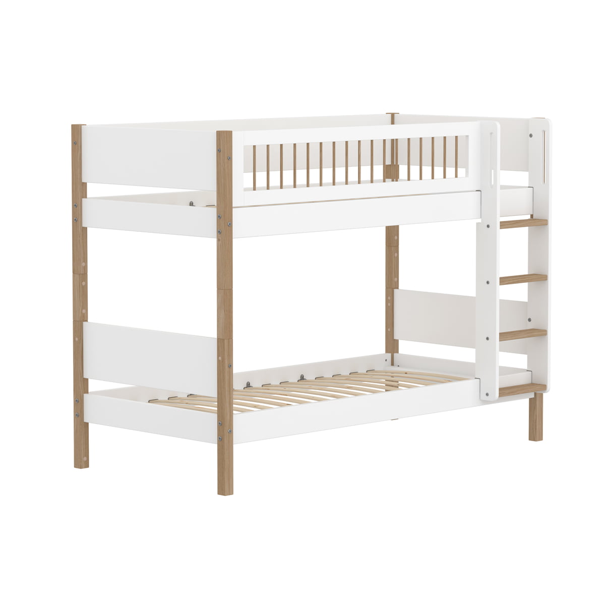 Flexa - Nor Bunk bed, 90 x 200 cm, oak / white
