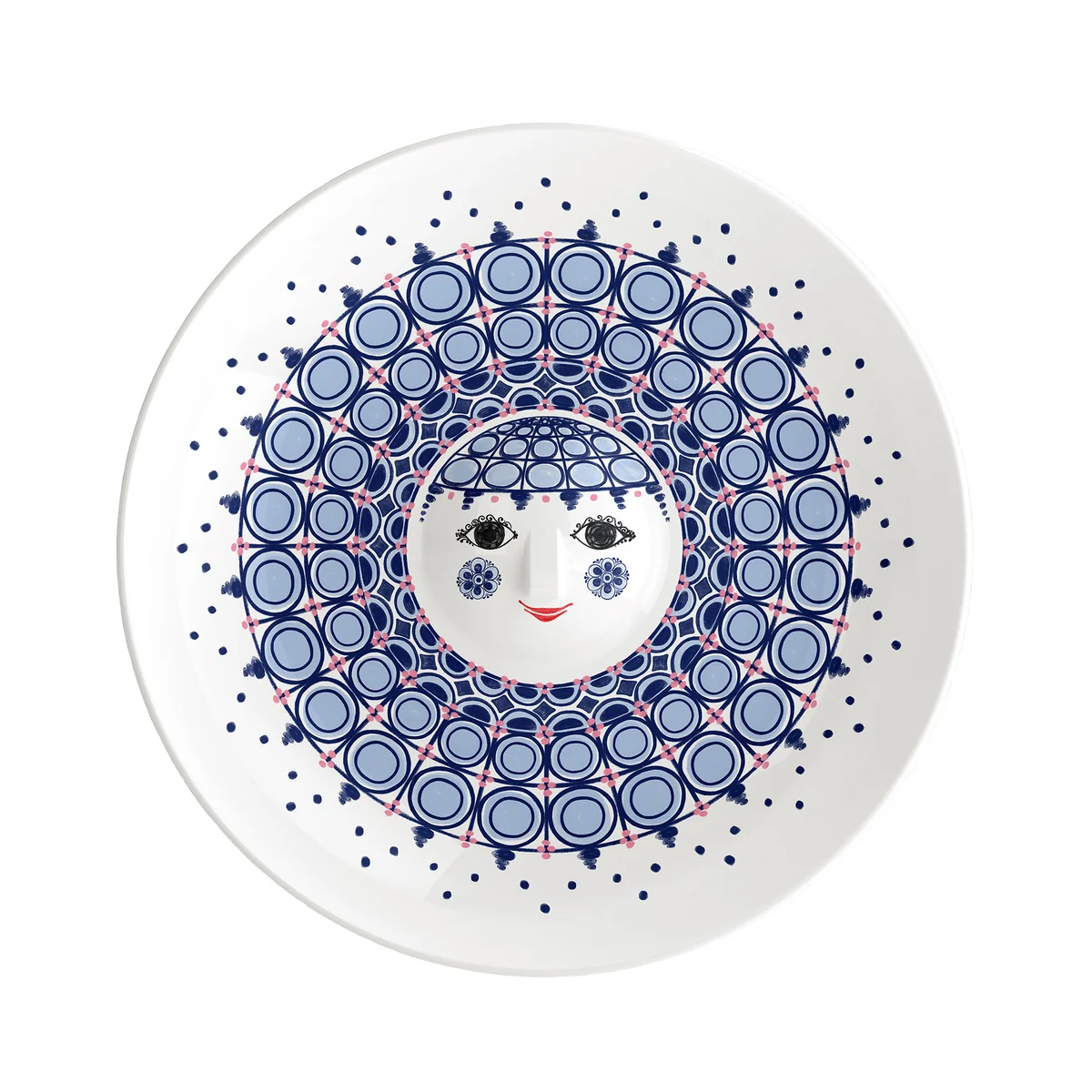 Bjørn Wiinblad - Olga serving bowl Ø 33 cm, blue / white