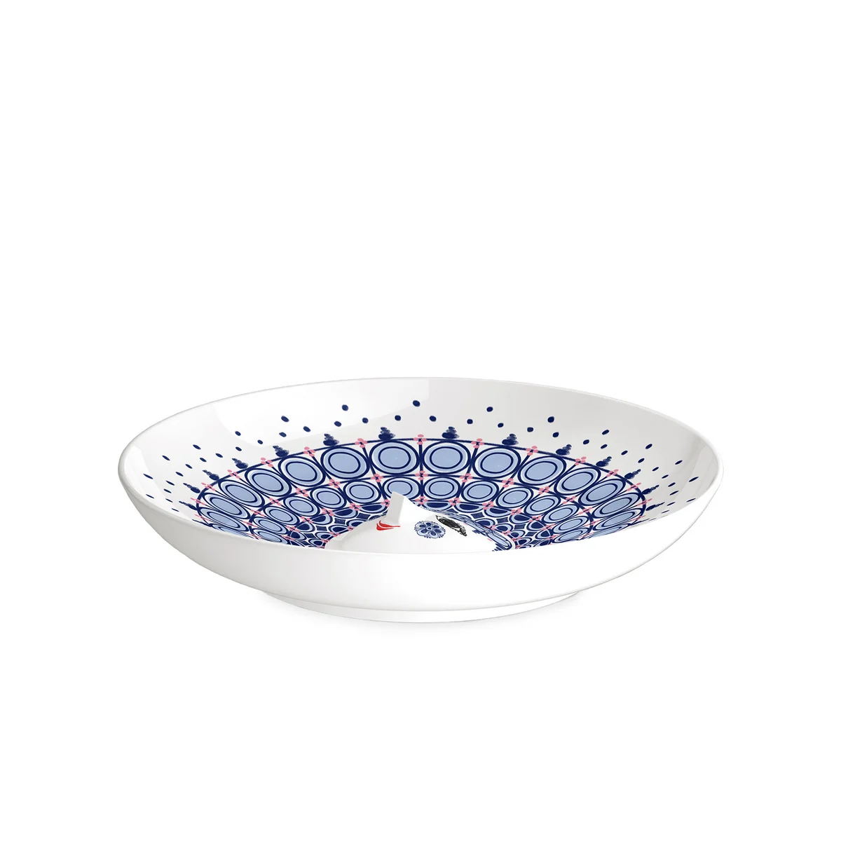 Bjørn Wiinblad - Olga serving bowl Ø 33 cm, blue / white