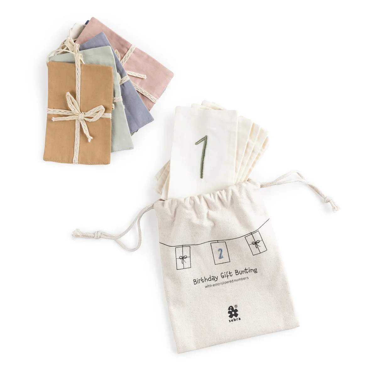 Sebra - Birthday flag pennant, numbers 0-9, multicolored