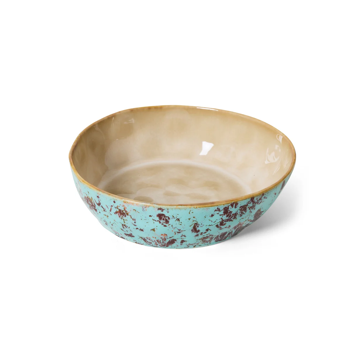 HKliving - 70's Pasta bowl, Ø 18.7 cm, patina (set of 2) Top view