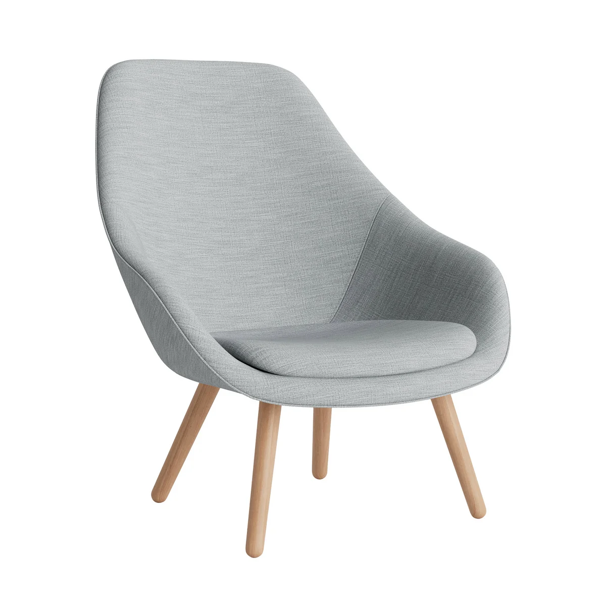 HAY - About A Lounge Chair, High / AAL 92, Remix light gray with seat cushion (w. velcro-Remix-123) (EU)