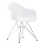 Vitra - Eames Plastic Armchair DAR, chrome-plated / white (black felt glides)
