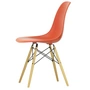Vitra - Eames Plastic Side Chair DSW RE, yellowish maple / poppy red (white felt glides)