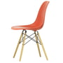 Vitra - Eames Plastic Side Chair DSW (h 43 cm), yellowish maple / poppy red, white felt glides