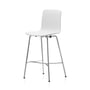 Vitra - Hal RE bar stool, medium, cotton white / chrome / black plastic glides