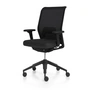 Vitra - ID Mesh , Plano nero / basic dark with Flowmotion without forward tilt, without seat depth adjustment, 2D armrests (castors for hard floors)