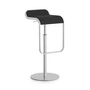 Lapalma - Lem Bar stool S79 (H 55-67 cm), matt chrome frame / black lacquered seat