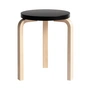 Artek - 60 Stool, black lacquered / natural birch
