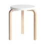 Artek - 60 Stool, white lacquered/ natural birch