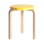 Artek - 60 Stool, yellow lacquered / natural birch