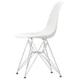 Vitra - Eames Plastic Side Chair DSR (H 43 cm), chromed / white, felt pads black (hard floor)