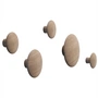 Muuto - Wall hook " The Dots " set of 5, natural oak